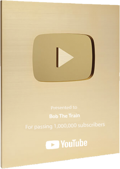 YouTube Gold Play Button awarded to Bob The Train