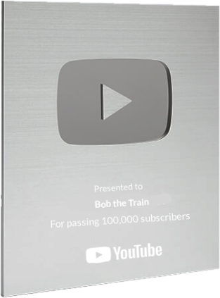 YouTube Silver Play Button awarded to Bob The Train